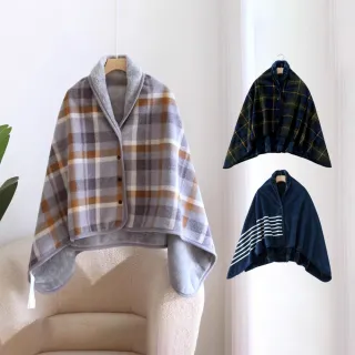 【Mass】法蘭絨保暖披肩毯 多功能圍巾斗篷 午睡蓋毯｜聖誕交換禮物(居家保暖/辦公室禦寒/冬天出遊防寒)