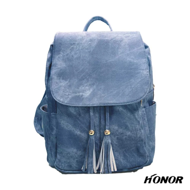 HONOR 山形屋 HONOR復古牛仔流蘇拉鍊背包