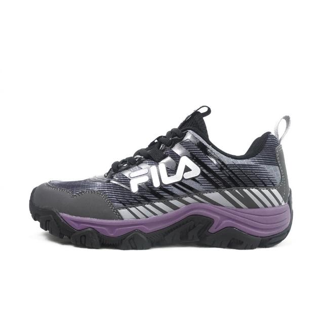 【FILA】女 越野跑鞋 戶外/登山/越野鞋 抓地力 透氣 灰黑 紫(5-J933W-090)