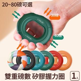 【灰熊厲害】雙力度握力器 矽膠握力圈20-80磅(握力訓練器 手指復健 握力環 握力球)