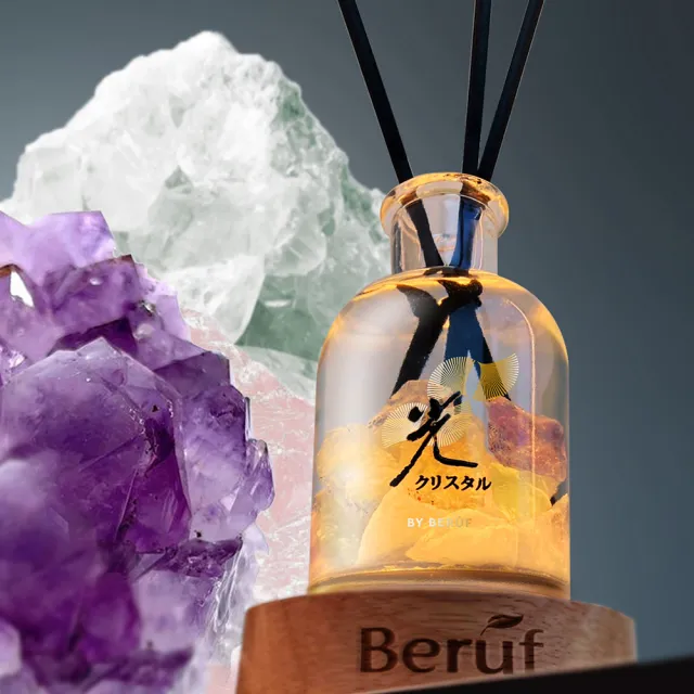 【Beruf 百芙】福順水晶香氛光瓶｜全彩水晶 x 栗木白茶(擴香水晶 水晶燈 香薰機 擴香 )