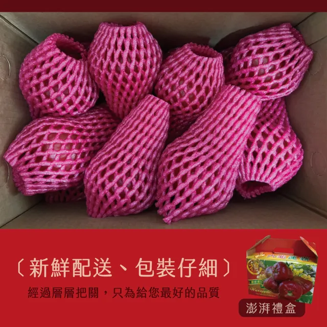 【e果園】高雄六龜LV級黑糖芭比蓮霧禮盒-中果5台斤/盒(中果約21顆-24顆/盒/產地新鮮直送)
