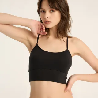 【Anden Hud】火山岩能量系列．後交叉長版 Bra Top(黑色)