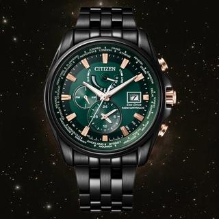 【CITIZEN 星辰】GENTS 二地時間電波光動能男錶/44.3mm 父親節 (AT9128-87X)