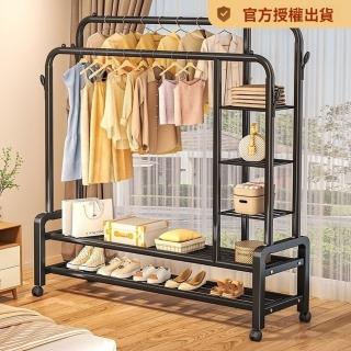 【耐家旗艦店】簡易輕奢衣帽架附帶滑輪-150cm單桿(落地衣帽架/曬衣架/晾衣架/掛衣架/落地衣架/預售15天)