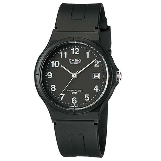 【CASIO 卡西歐】MW-59-1B 輕巧簡約 日期顯示指針錶(學生考試必備 錶徑約3.6公分)