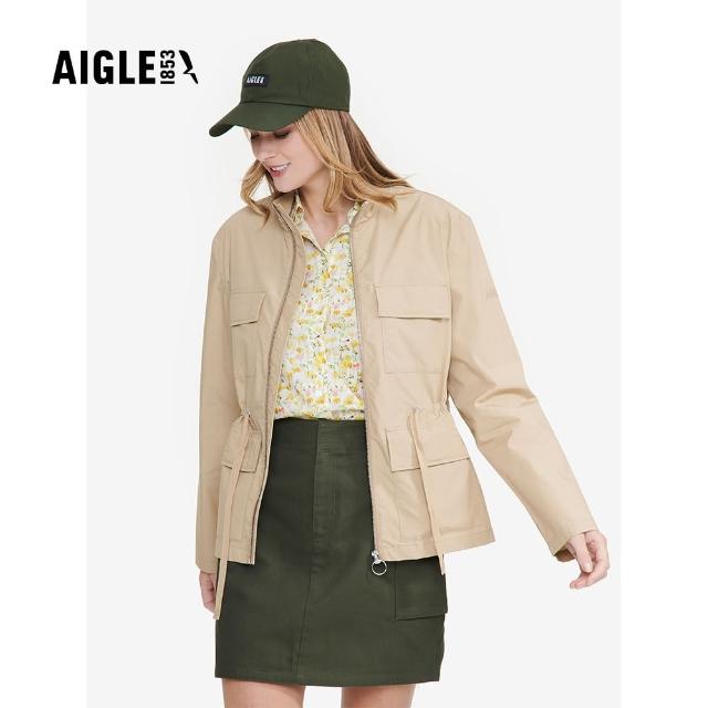 【AIGLE】女 休閒外套AG-FAU61A150 卡其(女外套 休閒外套 工裝外套)