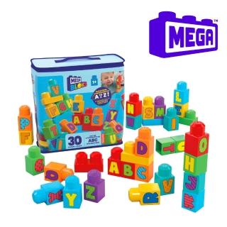 【Mega Bloks 美高積木】30片ABC積木(兒童積木/大積木/學習積木/創意DIY拚搭/男孩玩具/女孩玩具)