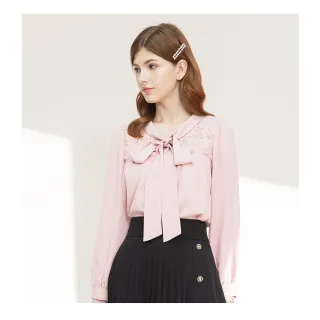 【IRIS 艾莉詩】玫瑰粉浪漫綁帶上衣-粉色(46151)