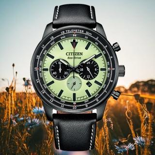 【CITIZEN 星辰】Chronograph 飛行風格三眼計時光動能男錶/44mm(CA4505-21X)