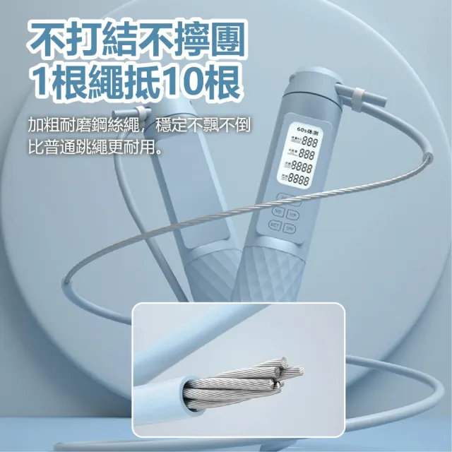 【keep power】全網最新一代五鍵 電子跳繩+跳繩短墊 健身套組(升級五鍵)