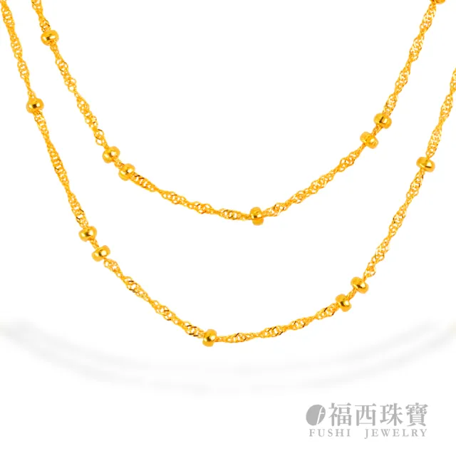 【福西珠寶】9999黃金項鍊 1.6尺圓珠小金豆水波鏈(金重1.43錢正負0.03錢)