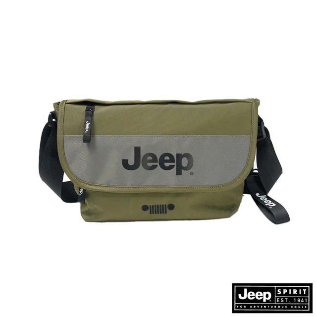 JEEP 經典品牌大LOGO肩背包(綠色)