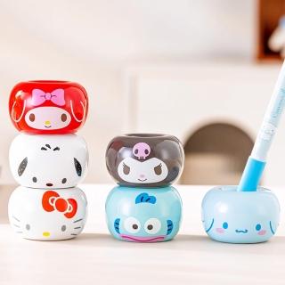 【SANRIO 三麗鷗】正版 陶瓷多功能支架 擺飾 筆座(帕洽狗 KITTY 蛋黃哥 大耳狗 庫洛米 牙刷架 漢頓)