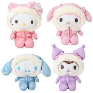 【小禮堂】Sanrio 三麗鷗 絨毛玩偶娃娃 - 冬日羽絨 Kitty 酷洛米 大耳狗 美樂蒂(平輸品)