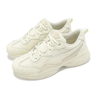 【PUMA】老爹鞋 Cilia Lux 女鞋 米白 厚底 緩衝 皮革 復古 休閒鞋(370282-18)