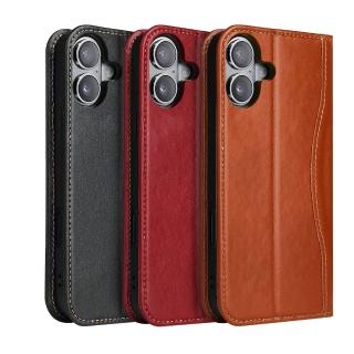 【Fierre Shann】iPhone 16 Plus 6.7吋 磁吸側掀新西槍系列手工真皮皮套