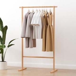 【In Da House】北歐簡約實木落地衣帽架服裝展示架95cm(衣帽架 掛衣架 展示架)