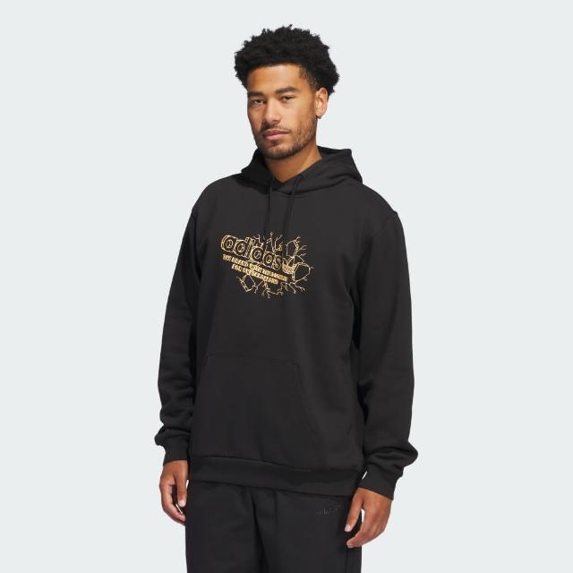 【adidas 愛迪達】長袖上衣 男 帽T  BREAKTHRU HD 黑 IY1601