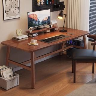 【耐家旗艦店】實木書桌附帶增高架-120*80cm(電腦書桌/實木電腦桌/辦公桌/電腦書桌/辦公電腦桌/預售15天)