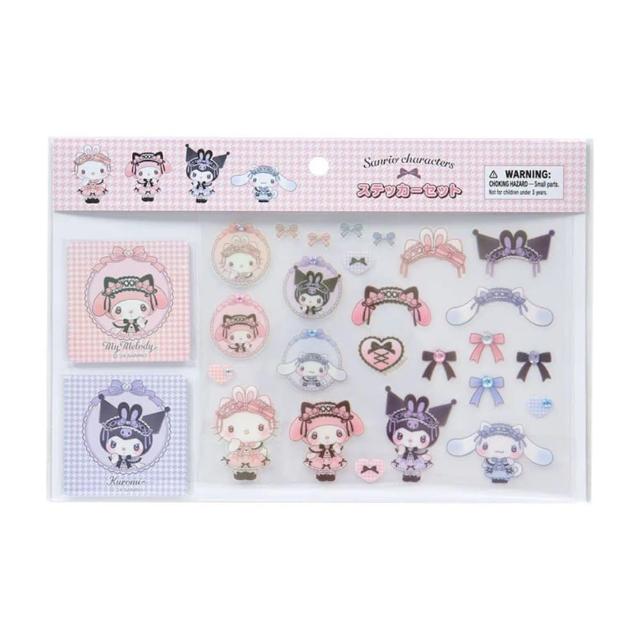 【小禮堂】Sanrio 三麗鷗 造型貼紙組 29枚入 - 緞帶風格(平輸品)
