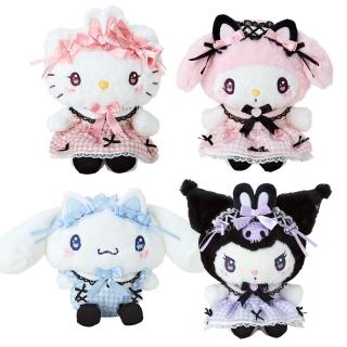 【小禮堂】Sanrio 三麗鷗 絨毛玩偶娃娃 - 緞帶風格 Kitty 美樂蒂 大耳狗 酷洛米(平輸品)