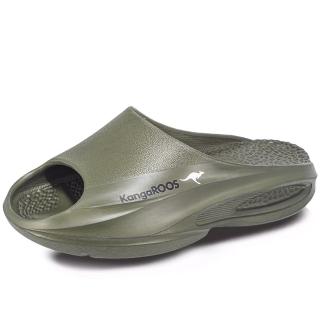 【KangaROOS】美國袋鼠鞋 男 RUN VOYAGE 2 戶外厚底潮流拖鞋/運動/穿搭/生活 軍綠(KM41385)