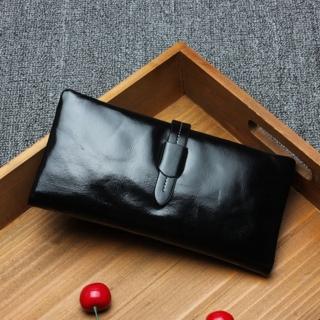 【KT DADA】信封錢包 油蠟牛皮 長款錢包 真皮皮夾 軟皮錢包 手拿包 多卡位 錢包 皮夾 皮包 長夾 薄款皮夾