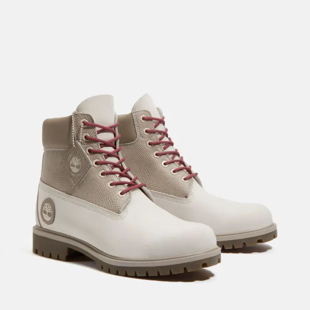 【Timberland 官方旗艦】男款白色新年特別款防水6吋靴(A41MWEM3)