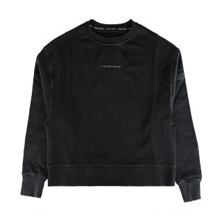 【CANADA GOOSE】CANADA GOOSE Muskoka簡約字母LOGO橡膠標設計純棉圓領落肩長袖T恤(女款/黑)
