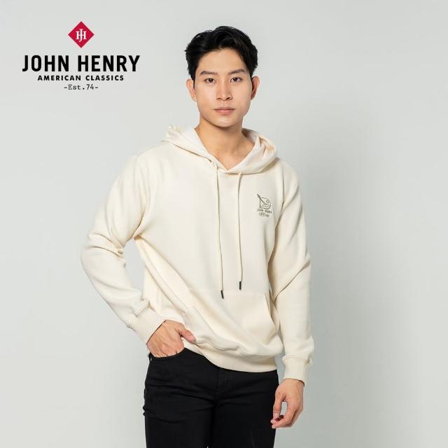 【JOHN HENRY】火箭刺繡連帽T恤-米色