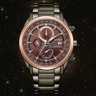【CITIZEN 星辰】GENTS 三眼計時電波光動能男錶/43mm 父親節 (AT8267-86X)