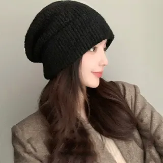 【MoonDy】毛帽 針織帽 堆堆帽 貝雷帽 毛線帽 月子帽 瓜皮帽 厚針織毛帽 小臉 大頭友善 寬