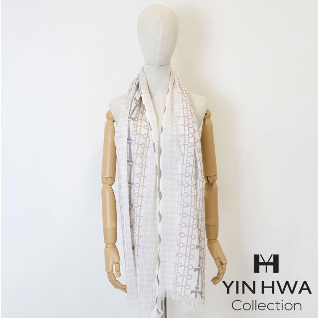 【YIN HWA 盈樺】YINHWA 時尚俏麗品牌LOGO印花圍巾