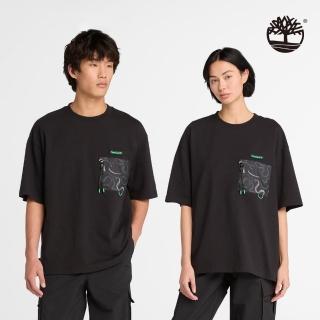 【Timberland 官方旗艦】中性黑色新年特別款徽章短袖T恤(A6C6V001)