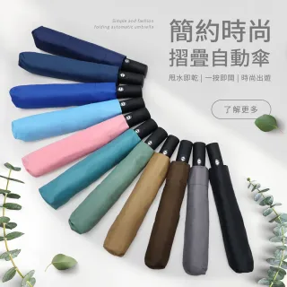 【雨之情】簡約時尚摺壘自動傘(雨傘/折疊傘/摺傘/自動開收)