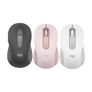 【Logitech 羅技】M650多工靜音無線藍牙滑鼠-玫瑰粉 珍珠白