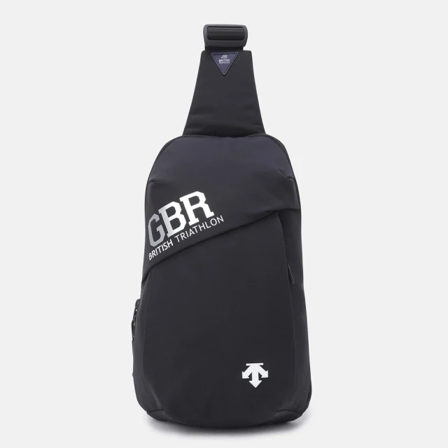 DESCENTE TEAM PACKAGE SLING BAG 中性 運動斜肩包(灰色/黑色)