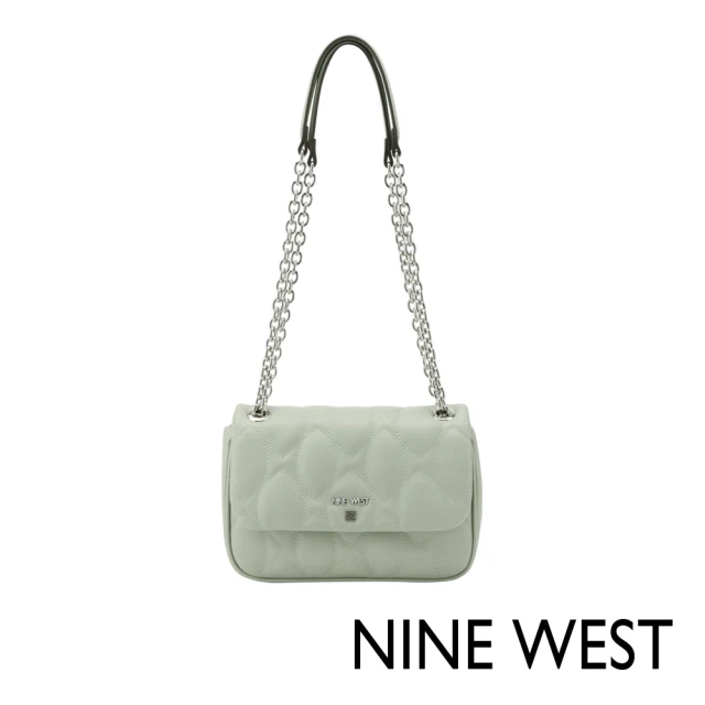 NINE WEST RUE 縫衍鍊帶菱格包-灰綠色(148921)