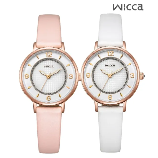【CITIZEN 星辰】Wicca 少女系列 千鳥格紋米蘭帶太陽能女錶-28.1mm(KP3-465-16)