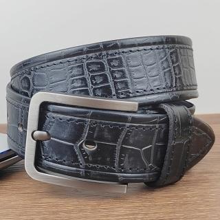 【米蘭精品】現貨+預購 皮帶真皮腰帶(牛皮時尚鱷魚紋百搭男配件4色74jq25)