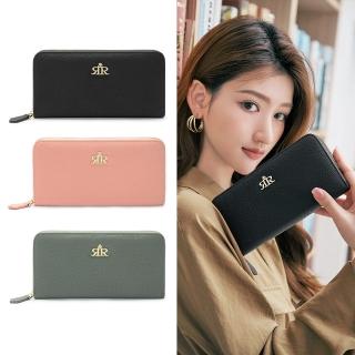 【2R 手工真皮】愛瑪牛皮Classic拉鍊Logo長夾(多色任選)