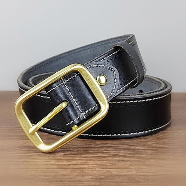 【米蘭精品】現貨+預購 皮帶真皮腰帶(牛皮手工銅針扣頭男配件3色74jq16)
