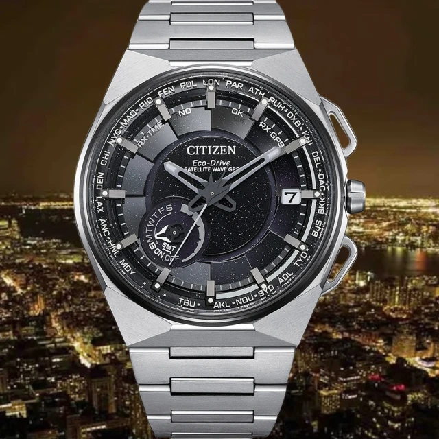 CITIZEN 星辰 GENTS系列 GPS鈦金屬光動能腕錶 CC3097-52E(Satellite Wave X 限量 星際黑)