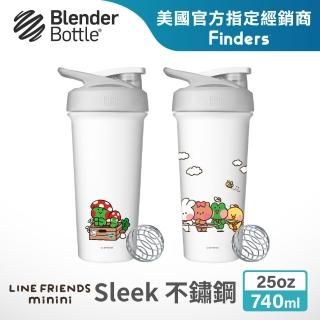 【Blender Bottle】Strada Sleek不鏽鋼｜LINE FRIENDS minini 按壓防漏水壺740ml(BlenderBottle/保溫杯)