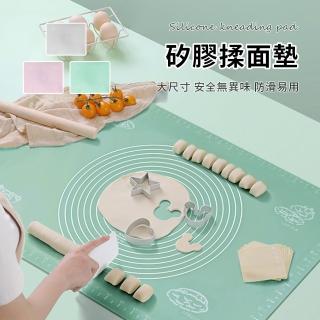 【SUNORO】食品級矽膠可捲折揉麵墊 加厚防滑揉麵墊 耐高溫烘焙料理墊 家庭廚房烘焙神器(70x50cm大尺寸)
