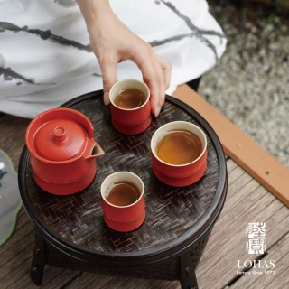 【LohasPottery 陸寶】富竹年年茶組-青瓷冰裂/富貴紅(一壺三杯 造竹節之型 勢如破竹 好運連連)