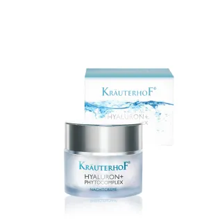 【德國 草本莊園KRAUTERHOF】玻尿酸植萃精華晚霜 50ml(撫平細紋 改善暗沉 緊緻 保濕 修護 彈力 敏弱肌)