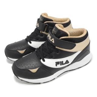 【FILA】休閒鞋 J442Z 大童 黑 白 金 魔鬼氈 緩衝 小朋友 斐樂(2J442Z080)