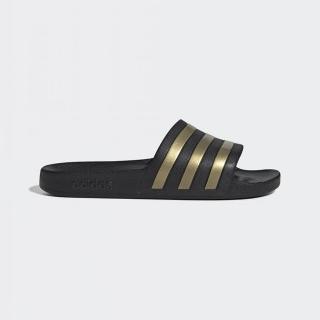 【adidas 愛迪達】涼拖鞋 男鞋 女鞋 運動 ADILETTE AQUA 黑金 EG1758